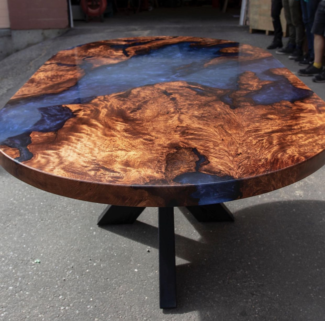 redwood epoxy resin table