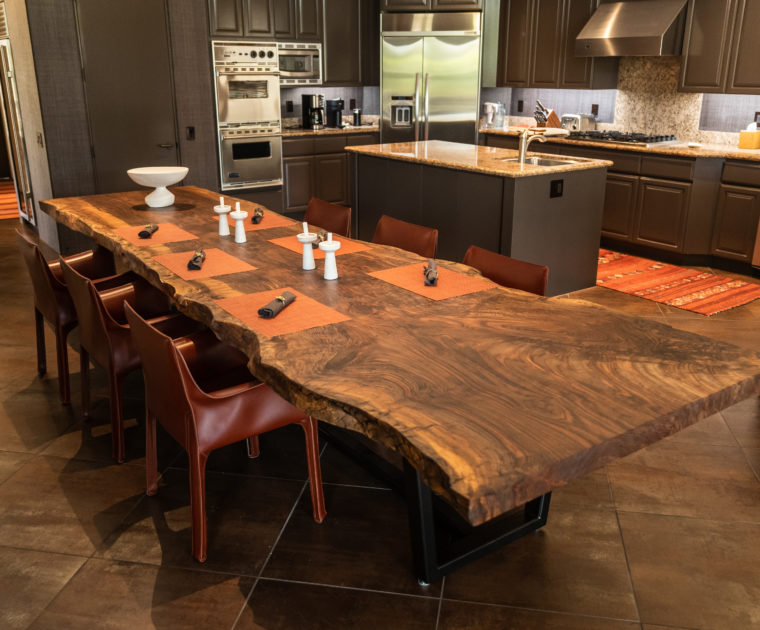 a live edge dining room table