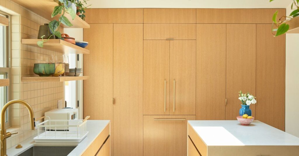 a kitchen remodel with rift white oak